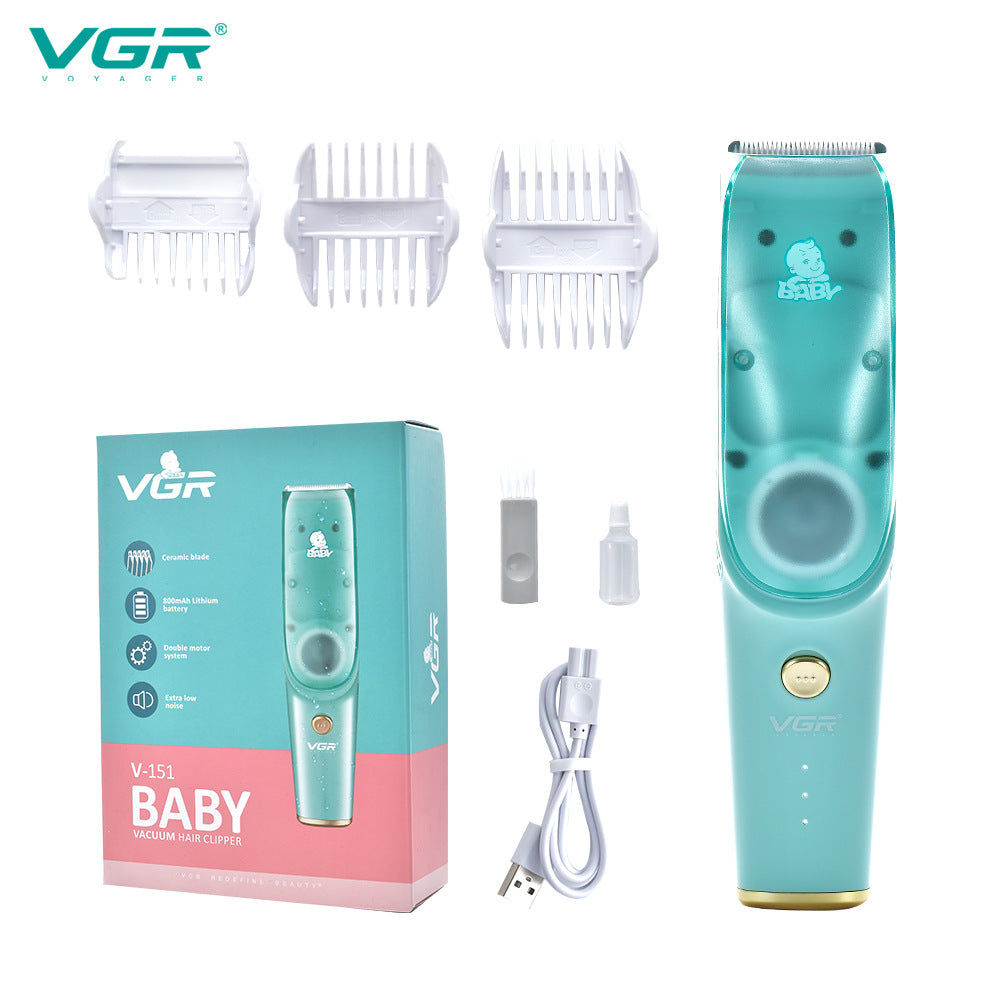 ماكينة حلاقة شعر الأطفال VGR V-151 صامتة بشفط تلقائي وشاشة رقمية - Tondeuse Cheveux Bébé VGR V-151 Silencieuse, Aspiration Auto, Écran Digital