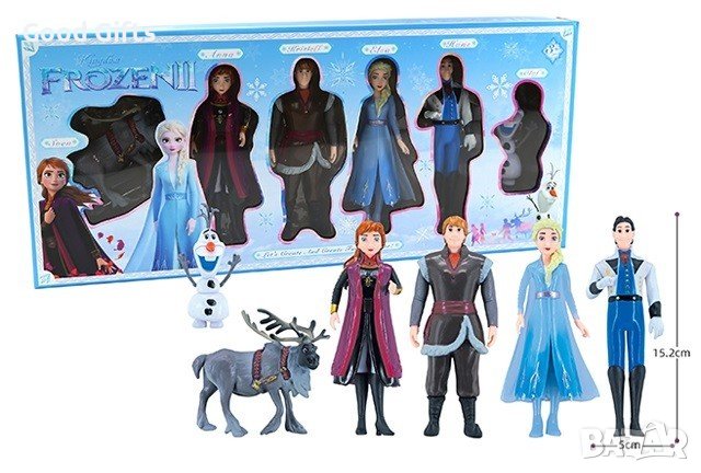 مجموعة شخصيات فروزن 6 قطع - إلسا، آنا، أولاف - Ensemble Figurines La Reine des Neiges 6 Personnages - Elsa, Anna, Olaf