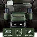 حقيبة تخزين مركزية فاخرة من جلد النابا لمقعد السيارة - Sac de Rangement Central en Cuir Nappa pour Siège Auto