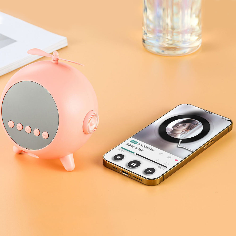 منبه رقمي بمرآة قابل لإعادة الشحن مع مكبر صوت بلوتوث 5.0 محمول - Réveil Miroir Numérique Rechargeable avec Haut-parleur Bluetooth 5.0 Portable