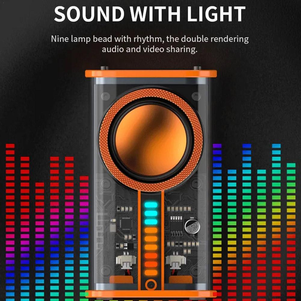 سماعات K07 بلوتوث 5.0 شفافة لاسلكية مع إضاءة LED تفاعلية - Haut-parleurs K07 Bluetooth 5.0 Transparent Sans Fil LED Interactif