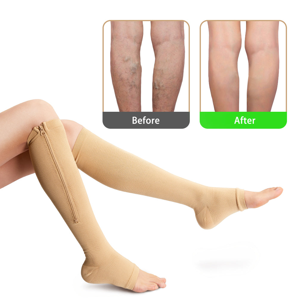جوارب ضاغطة Zip Sox لعلاج الدوالي وتورم الساقين - Chaussettes de Compression Zip Sox pour Varices et Gonflement
