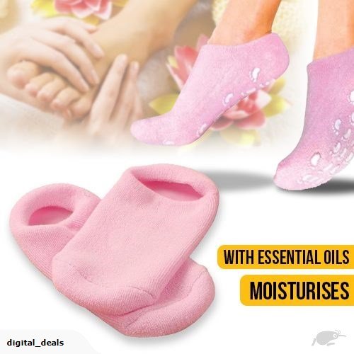 جوارب جل سيليكون مرطبة للقدمين مع سطح مضاد للانزلاق - Chaussettes Gel Silicone Hydratantes Pieds Antidérapantes