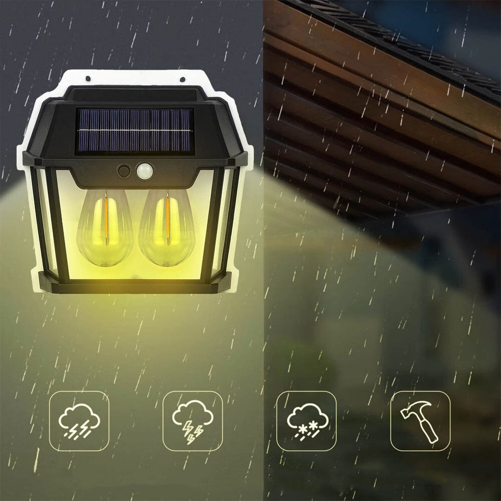 مصباح جداري شمسي خارجي مقاوم للماء مع مستشعر حركة - Applique Murale Solaire Étanche IP65 avec Détecteur de Mouvement