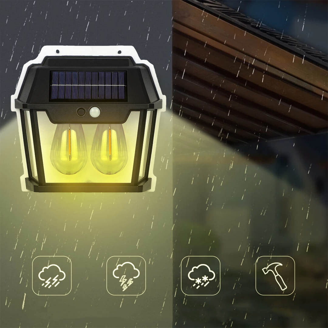 مصباح جداري شمسي خارجي مقاوم للماء مع مستشعر حركة - Applique Murale Solaire Étanche IP65 avec Détecteur de Mouvement