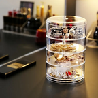 منظم مجوهرات دوار 360° كريستال أكريليك مع قفل - Organisateur de Bijoux Rotatif 360° en Cristal Acrylique avec Serrure