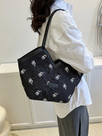 حقيبة يد نسائية من التويد بنقشة زهور | Quickdz Shop - Sac à main femme en tweed motif floral | Quickdz Shop