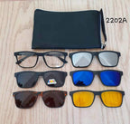 نظارة 6 في 1 متعددة الاستخدامات: طبية، شمسية وليلية (موديل 2202A) - Lunettes Polyvalentes 6-en-1 : Optique, Soleil & Nuit (Modèle 2202A)