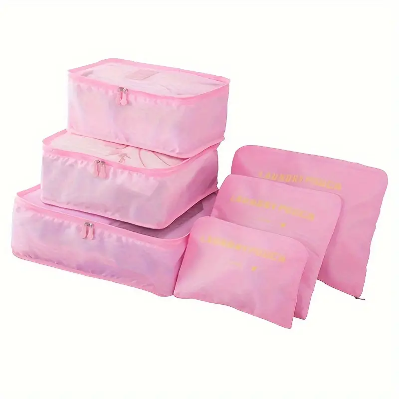 طقم 6 قطع حقائب تنظيم وتخزين السفر أوكسفورد - Ensemble 6 Sacs de Rangement Voyage Cube Organisateur Oxford