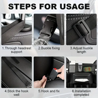 حقيبة تخزين مركزية فاخرة من جلد النابا لمقعد السيارة - Sac de Rangement Central en Cuir Nappa pour Siège Auto