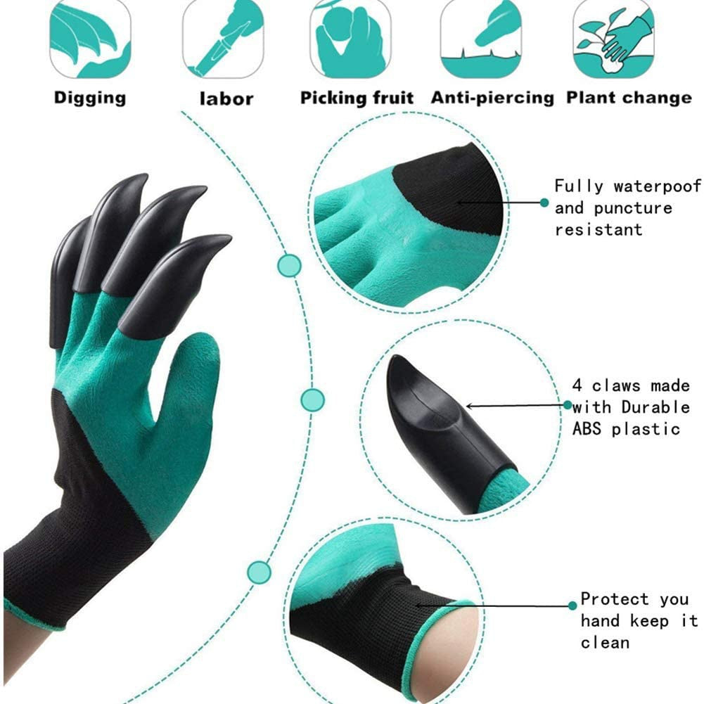 قفازات حدائق بمخالب للحفر والزراعة - Gants de Jardinage avec Griffes Intégrées