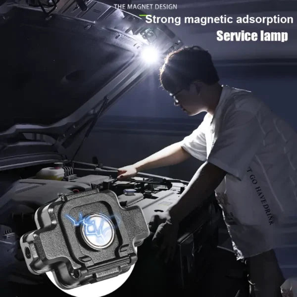 كشاف رأس LED متعدد الوظائف COB+XPG مغناطيسي USB-C من Quickdz Shop - Lampe Frontale LED COB+XPG Multifonction Magnétique USB-C Quickdz Shop