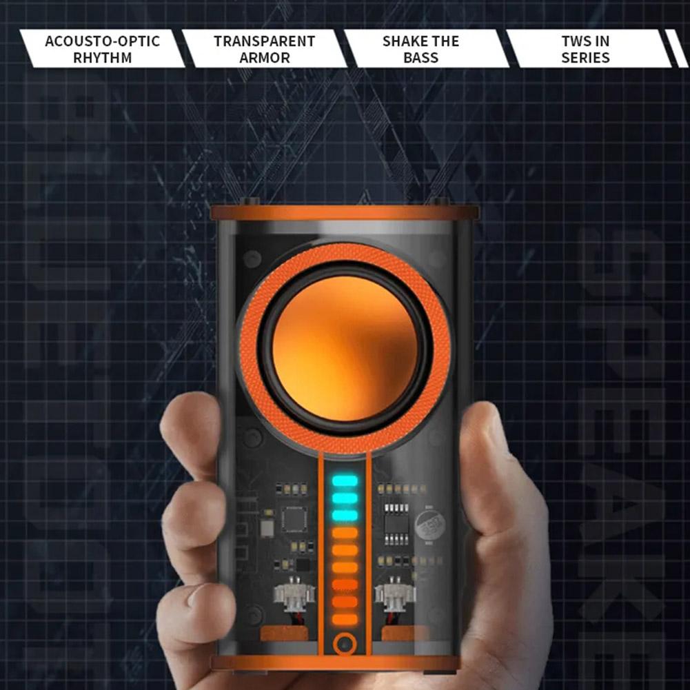 سماعات K07 بلوتوث 5.0 شفافة لاسلكية مع إضاءة LED تفاعلية - Haut-parleurs K07 Bluetooth 5.0 Transparent Sans Fil LED Interactif