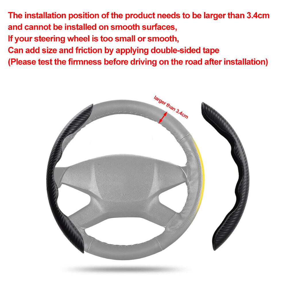 2 Pcs Housse de Volant Voiture antidérapant Noir carbon