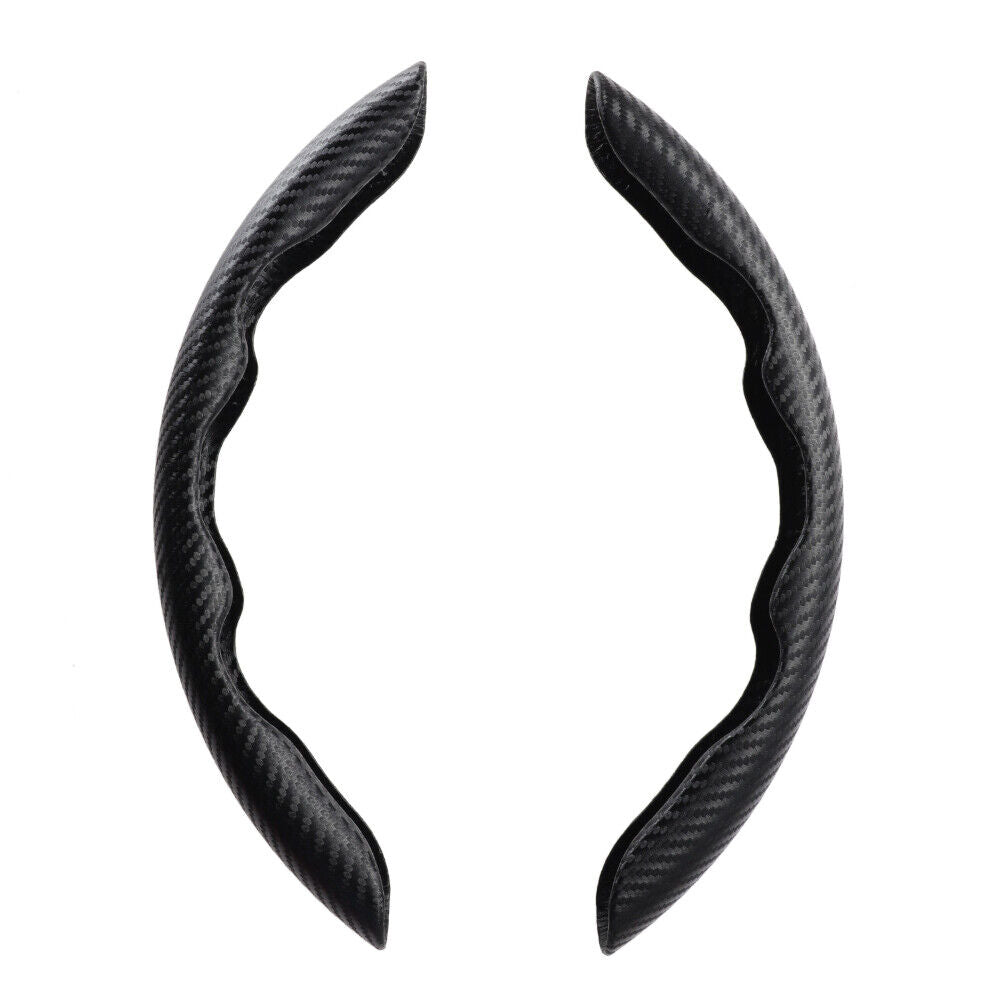 2 Pcs Housse de Volant Voiture antidérapant Noir carbon