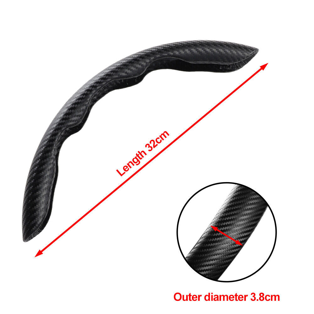 2 Pcs Housse de Volant Voiture antidérapant Noir carbon