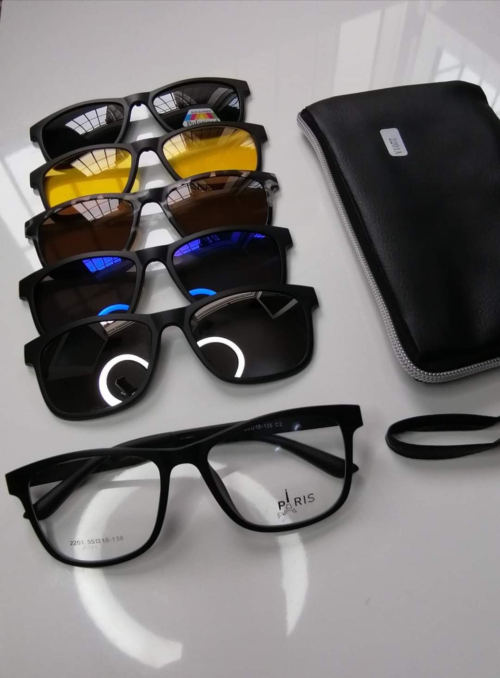 نظارة 6 في 1 متعددة الاستخدامات: طبية، شمسية وليلية (موديل 2202A) - Lunettes Polyvalentes 6-en-1 : Optique, Soleil & Nuit (Modèle 2202A)