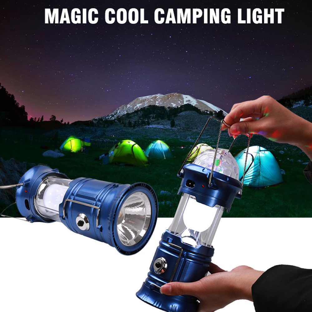مصباح تخييم 3 في 1 قابل للطي متعدد الوظائف - Lampe de camping 3-en-1 multifonction rechargeable