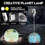 Lampe Led Suspendue En Forme De Boule Décorative, Rechargeable Par Usb, Pour Camping Intérieur Et Extérieur, En Forme De Lune Ou De Terre, 1 Pièce