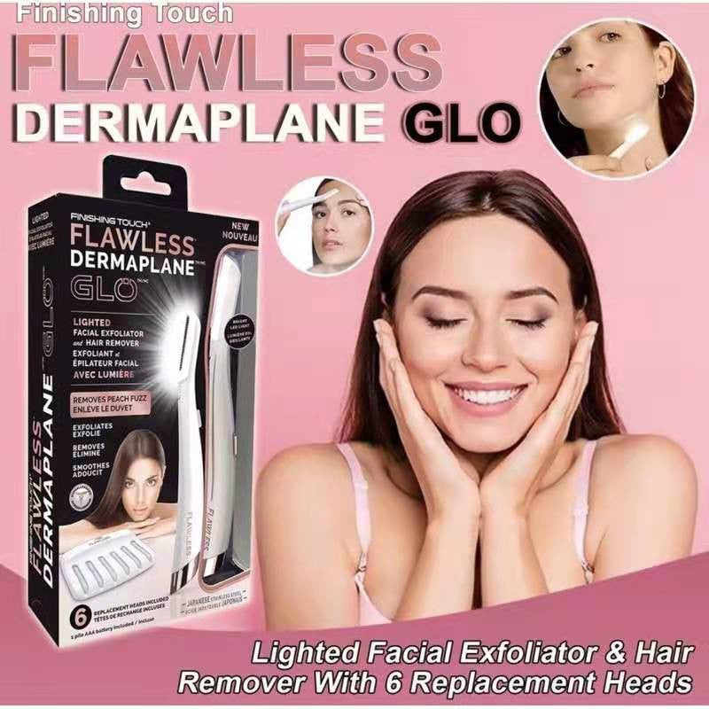 جهاز ديرمابلان جلو لإزالة شعر الوجه والجسم وتقشير البشرة للنساء - Rasoir Dermaplane Glo Flawless Femme - Épilation Visage & Corps