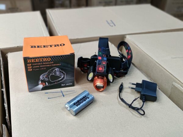 مصباح أمامي LED قابل للزوم 6600mAh بـ 4 أوضاع إضاءة - BEETRO LA-294 - Lampe Frontale LED Rechargeable Zoom 6600mAh 4 Modes - BEETRO LA-294