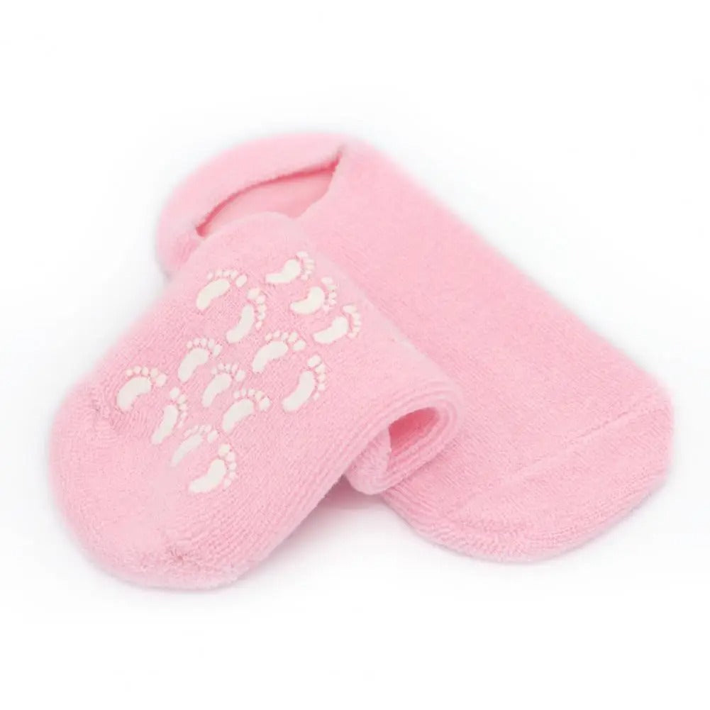جوارب جل سيليكون مرطبة للقدمين مع سطح مضاد للانزلاق - Chaussettes Gel Silicone Hydratantes Pieds Antidérapantes