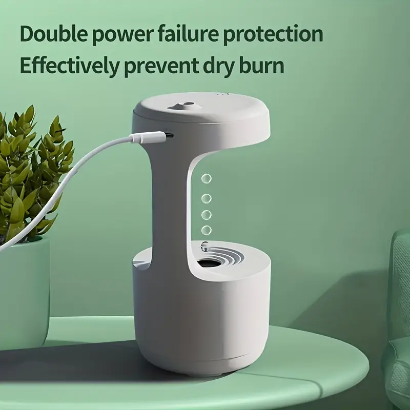 مرطب هواء مضاد للجاذبية 800 مل مع تأثير قطرات الماء - Humidificateur d'Air Anti-Gravité 800ml Effet Gouttes d'Eau