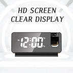 ساعة منبه رقمية LED ذكية مع جهاز عرض 180° ودرجة حرارة USB - Réveil Numérique LED Intelligent avec Projecteur 180° Température USB