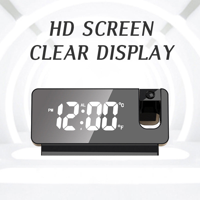 ساعة منبه رقمية LED ذكية مع جهاز عرض 180° ودرجة حرارة USB - Réveil Numérique LED Intelligent avec Projecteur 180° Température USB