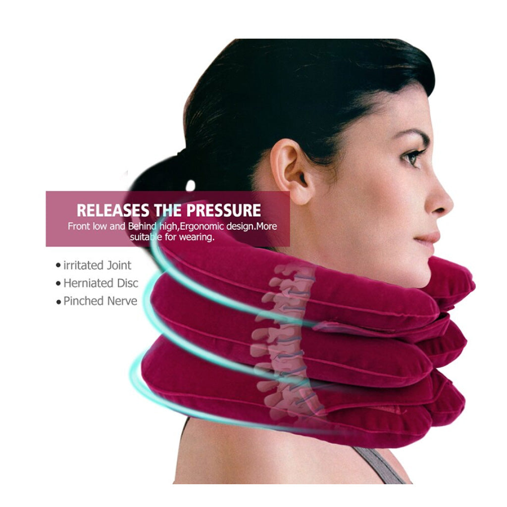 وسادة رقبة هوائية قابلة للنفخ 3 مستويات - Coussin Cervical Gonflable a 3 niveaux