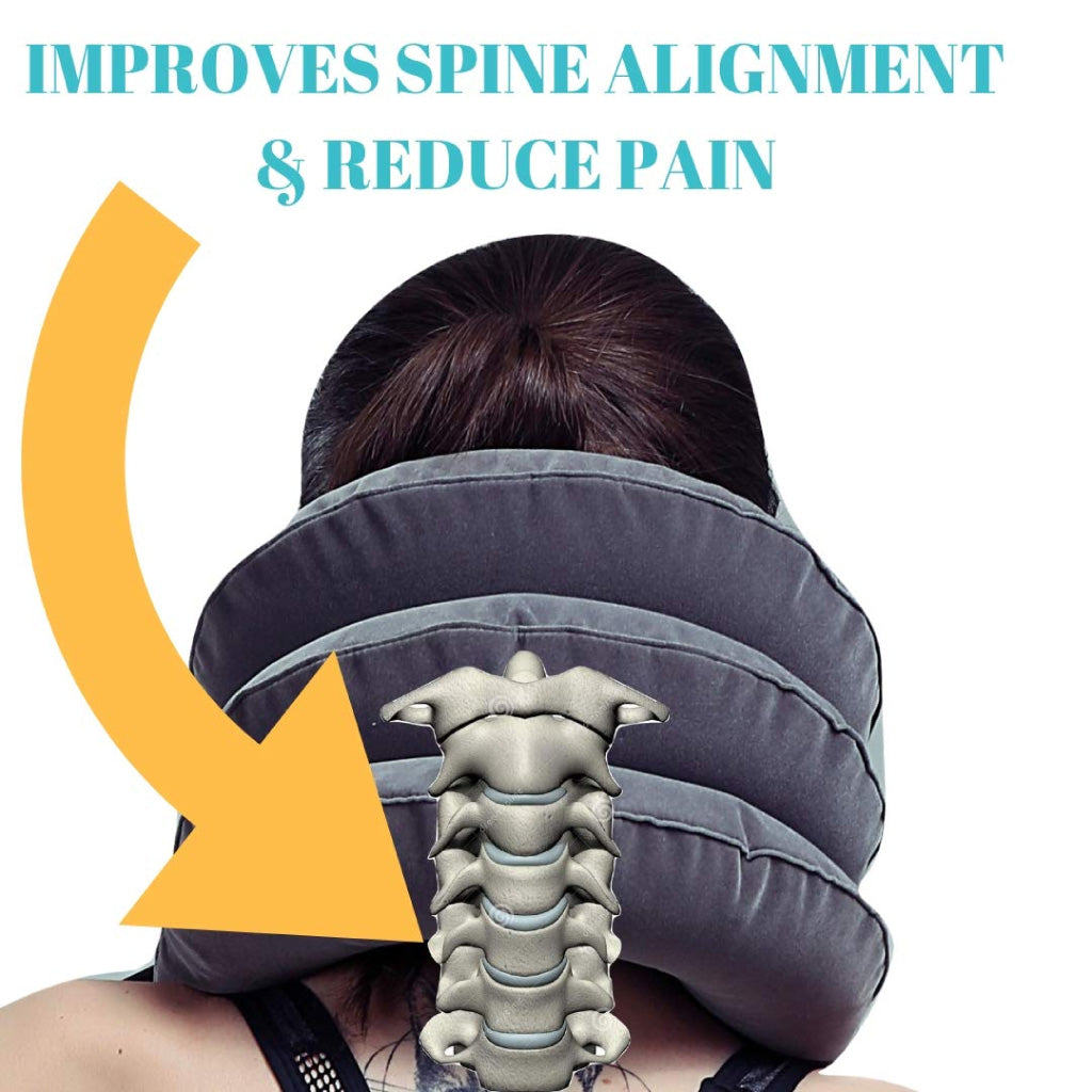 وسادة رقبة هوائية قابلة للنفخ 3 مستويات - Coussin Cervical Gonflable a 3 niveaux