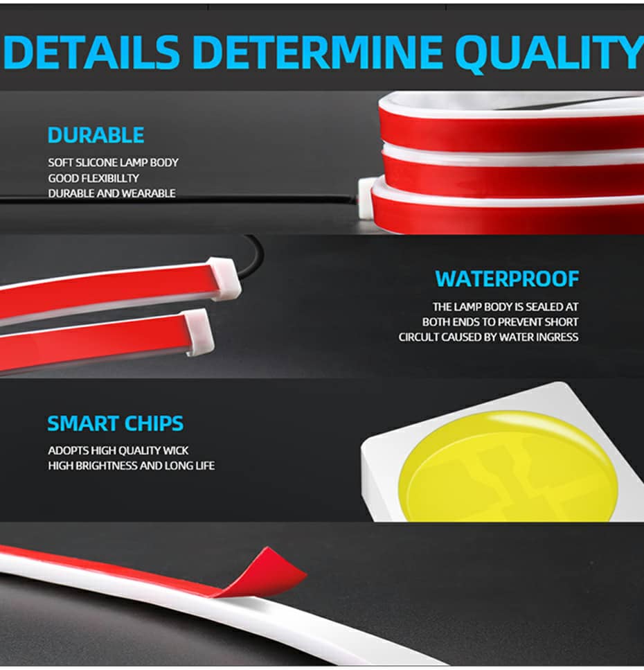 مصباح تحذير LED لأبواب السيارة مضاد للتصادم (قطعتين) - Feux d'Avertissement LED Anti-Collision pour Portes de Voiture (2 Pcs)