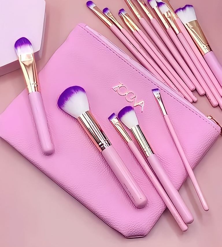 طقم 15 فرشاة مكياج زويفا احترافية مع حقيبة - Lot de 15 Pinceaux Zoeva Professionnels avec Trousse