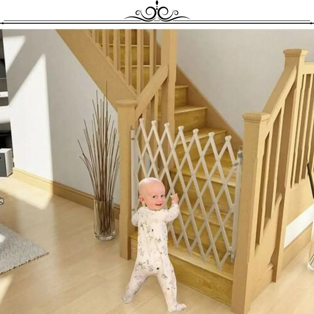 حاجز أمان خشبي قابل للتمديد للأطفال - حماية فعالة - Barrière de Sécurité Enfant en Bois Pliable & Extensible - Quickdz Shop