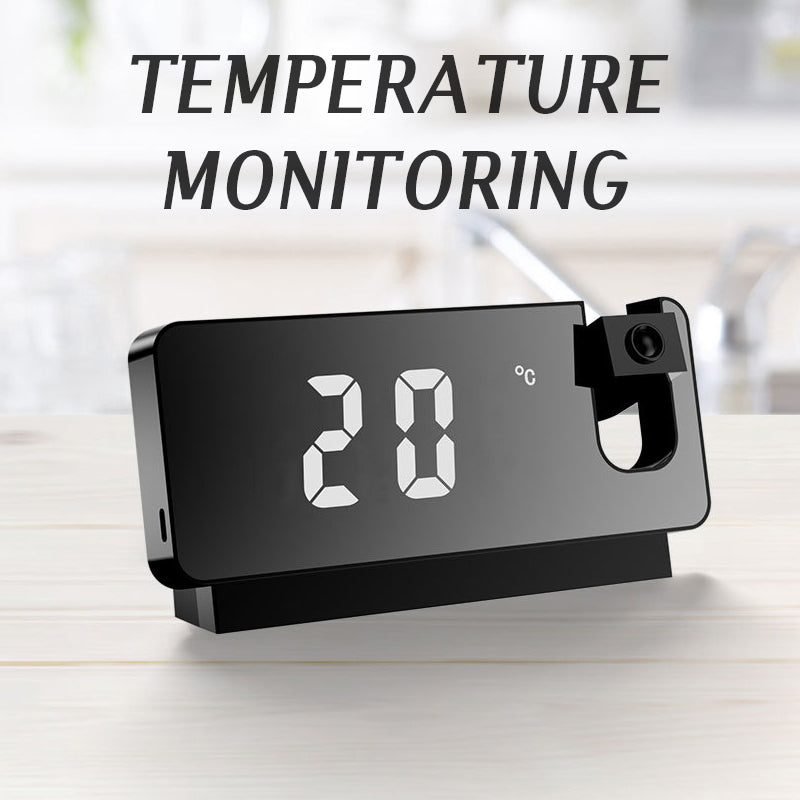 ساعة منبه رقمية LED ذكية مع جهاز عرض 180° ودرجة حرارة USB - Réveil Numérique LED Intelligent avec Projecteur 180° Température USB
