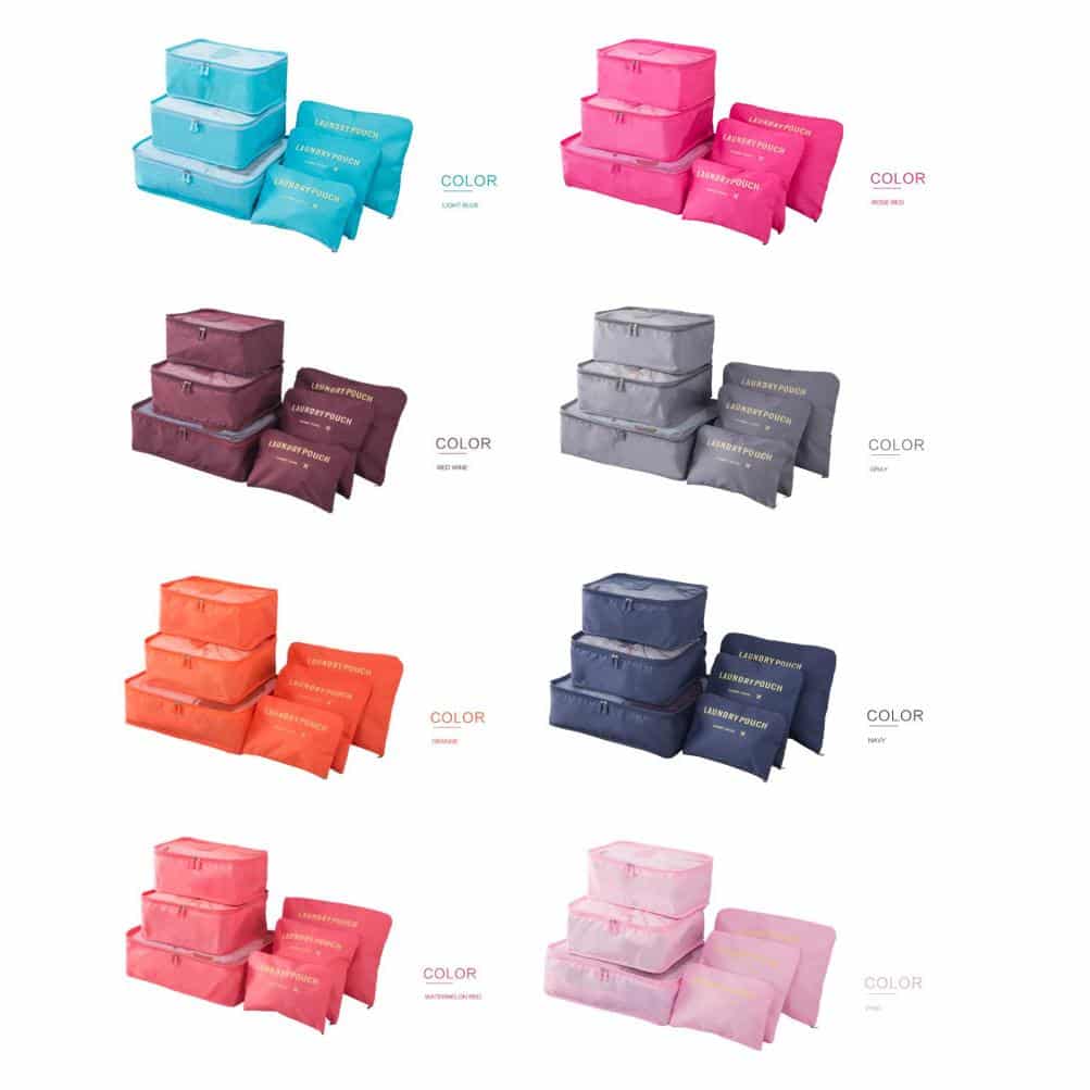 طقم 6 قطع حقائب تنظيم وتخزين السفر أوكسفورد - Ensemble 6 Sacs de Rangement Voyage Cube Organisateur Oxford