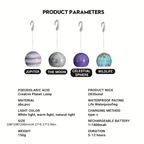 Lampe Led Suspendue En Forme De Boule Décorative, Rechargeable Par Usb, Pour Camping Intérieur Et Extérieur, En Forme De Lune Ou De Terre, 1 Pièce