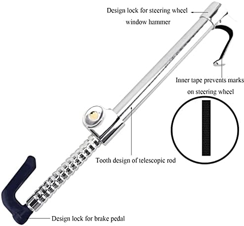 Serrure antivol Standard de frein et volant rétractable double crochet En Acier Inoxydable - قفل مضاد للسرقة فرامل وعجلة قيادة من الفولاذ المقاوم للصدأ