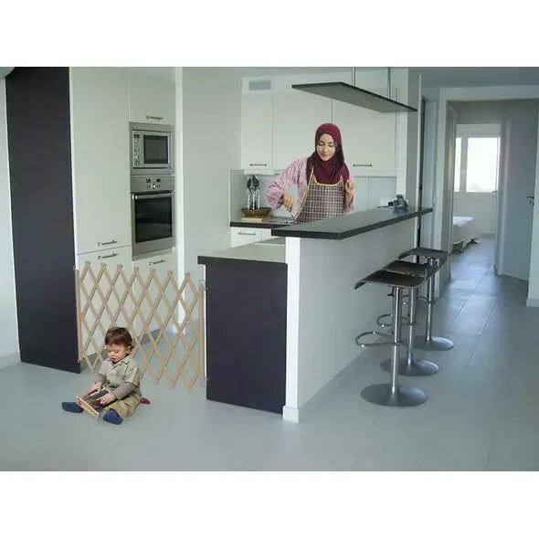 حاجز أمان خشبي قابل للتمديد للأطفال - حماية فعالة - Barrière de Sécurité Enfant en Bois Pliable & Extensible - Quickdz Shop
