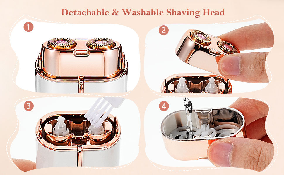 جهاز حلاقة كهربائي للوجه Flawless Face Duo بضوء LED لإزالة الشعر الفوري - Flawless Face Duo Appareil de rasage électrique avec lumière LED pour épilation instantanée