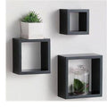 3 رفوف جدارية مربعة خشب MDF للديكور - أبيض/أسود - Lot de 3 Étagères Murales Carrées en Bois MDF - Décoration Moderne