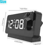 ساعة منبه رقمية LED ذكية مع جهاز عرض 180° ودرجة حرارة USB - Réveil Numérique LED Intelligent avec Projecteur 180° Température USB