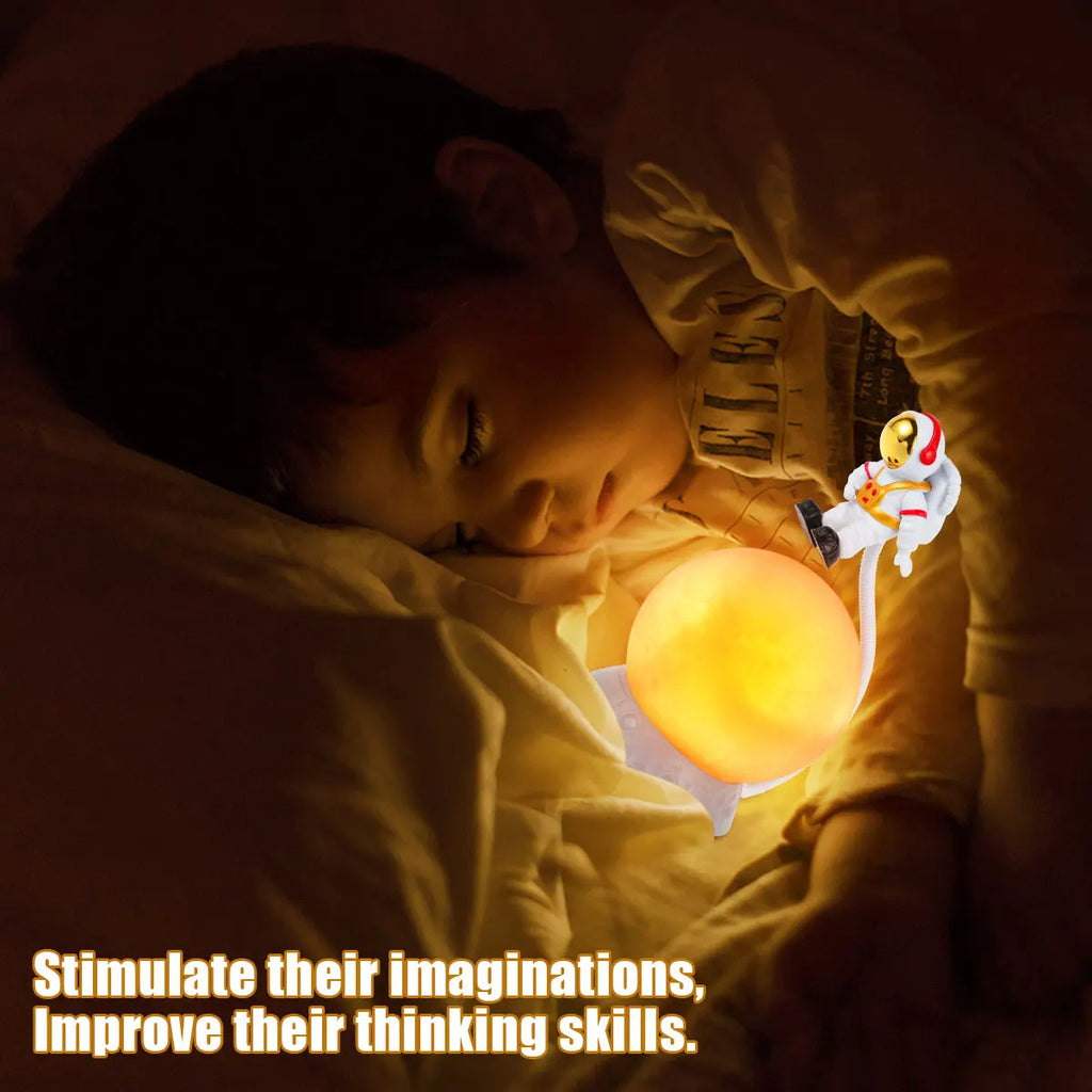 مصباح ليلي LED ثلاثي الأبعاد على شكل رائد فضاء قابل لإعادة الشحن USB - Veilleuse LED 3D Décorative Astronaute Rechargeable USB