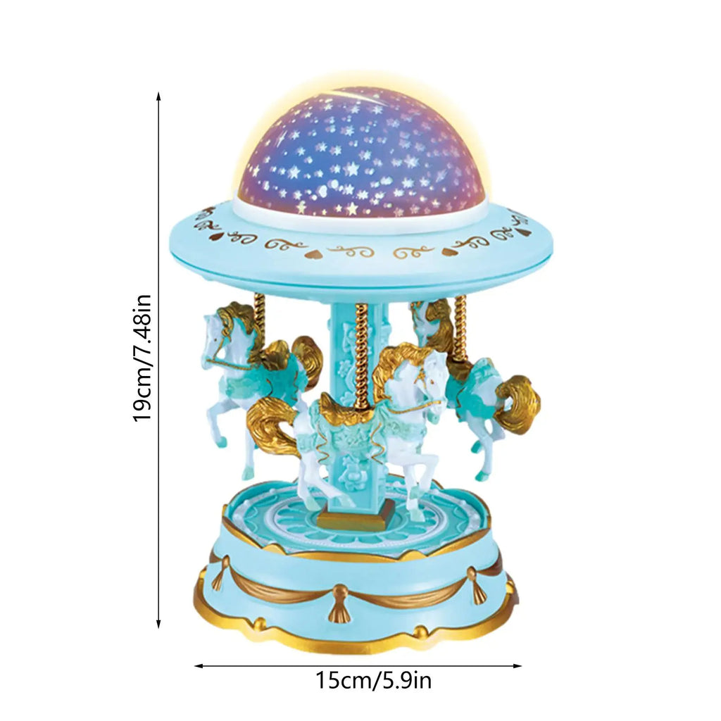 صندوق موسيقى دوار مع جهاز عرض نجوم - Quickdz Shop - Boîte à Musique Carrousel Lumineuse avec Projecteur Étoiles - Quickdz Shop