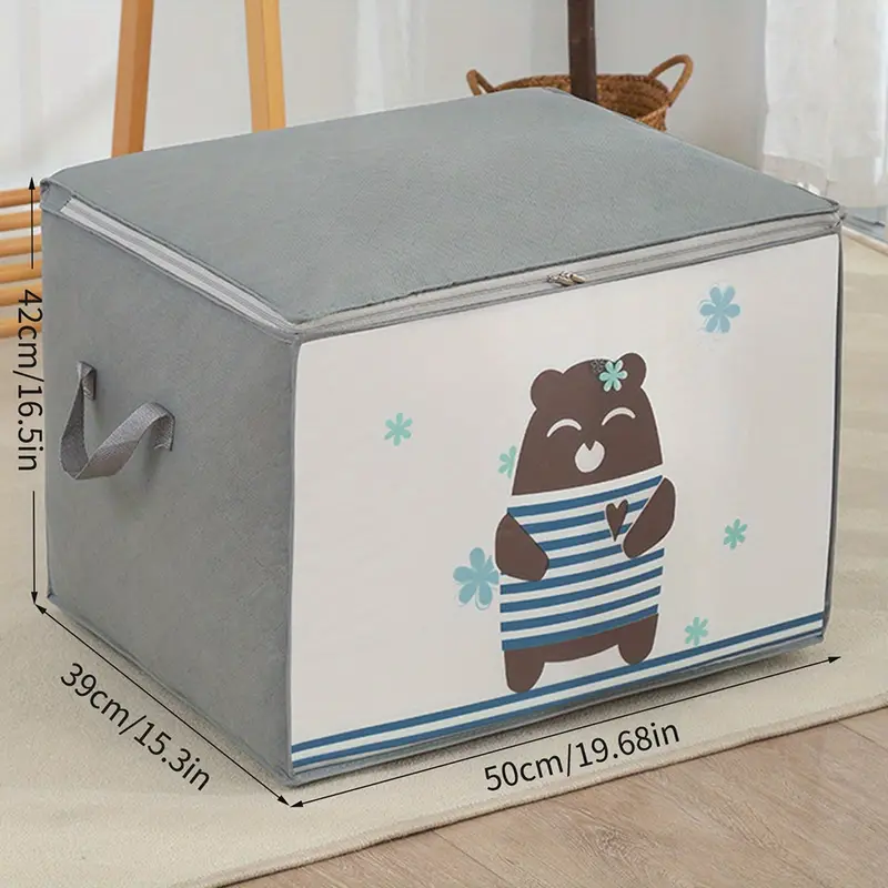 حقيبة تخزين ملابس قابلة للطي بنقوش كرتونية سعة كبيرة - Sac de Rangement Pliable Vêtements Grande Capacité Motifs Animés