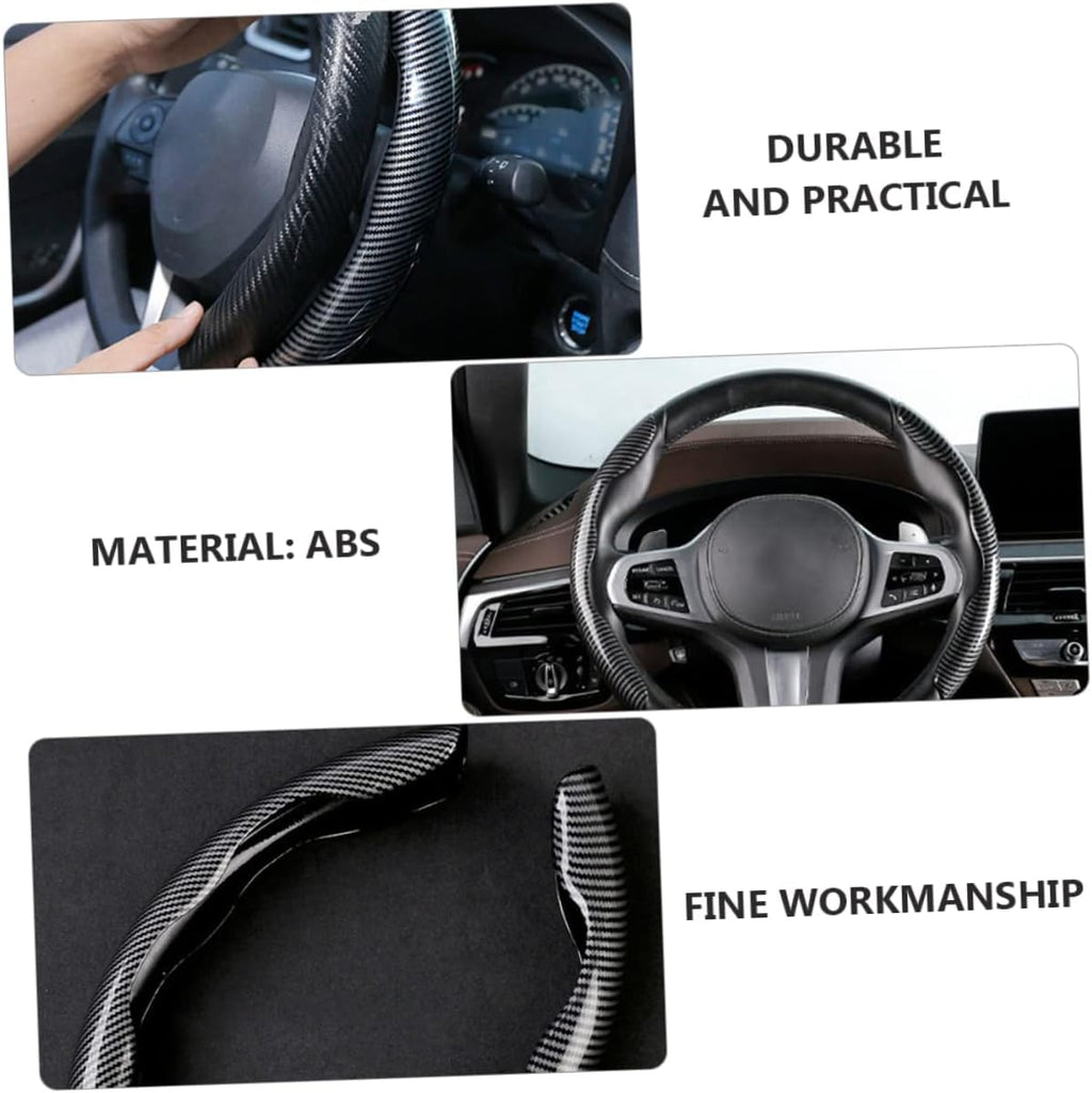2 Pcs Housse de Volant Voiture antidérapant Noir carbon
