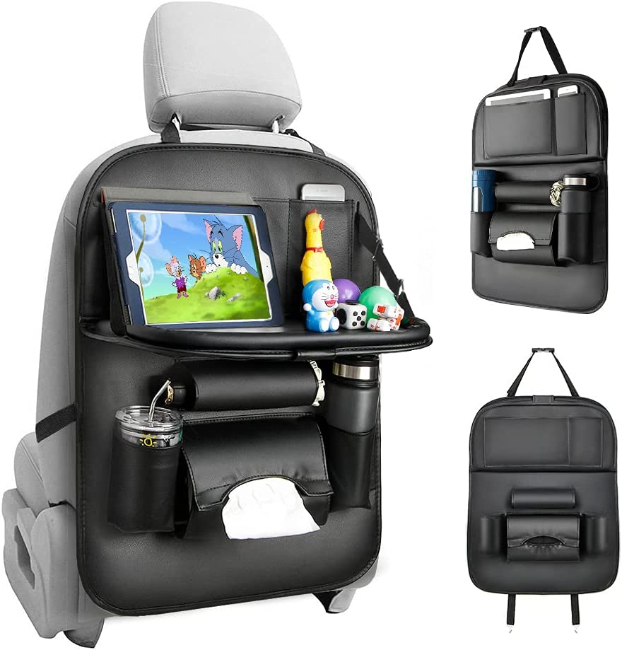 منظم المقعد الخلفي للسيارة جلد أسود - Quickdz Shop - Organisateur Siège Arrière Voiture Cuir Noir - Quickdz Shop
