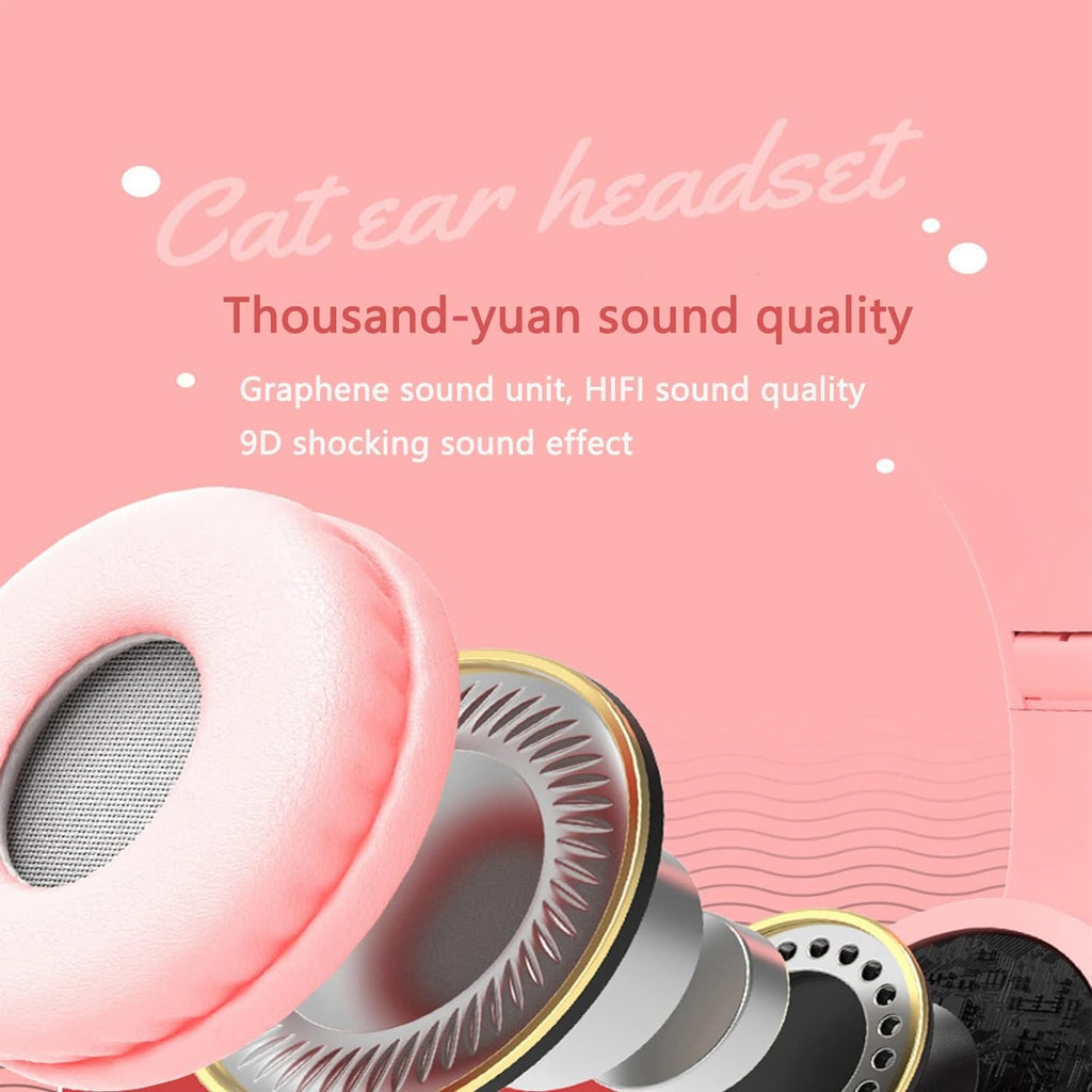 سماعات بلوتوث أذن قطة P47M لاسلكية LED مضيئة - Casque Bluetooth Sans Fil P47M Oreilles de Chat LED Lumineuses