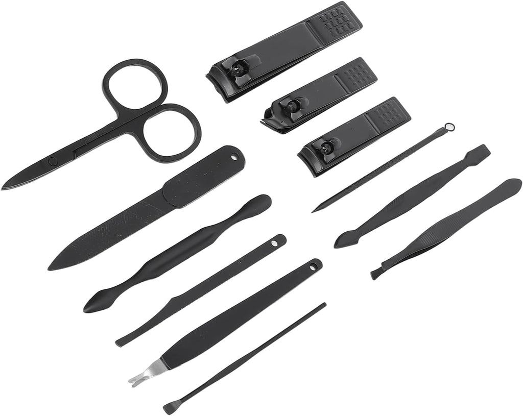طقم قصافة أظافر احترافي 12 قطعة ستانلس ستيل - Kit Coupe-Ongles Professionnel 12 pcs en Acier Inoxydable