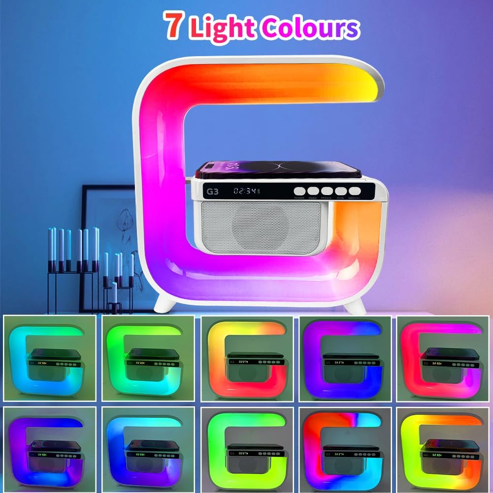 منبه ذكي RGB مع شاحن لاسلكي ومكبر صوت بلوتوث 5.0 - XM-G3 - Réveil Intelligent RGB avec Chargeur Sans Fil et Haut-parleur Bluetooth 5.0 - XM-G3